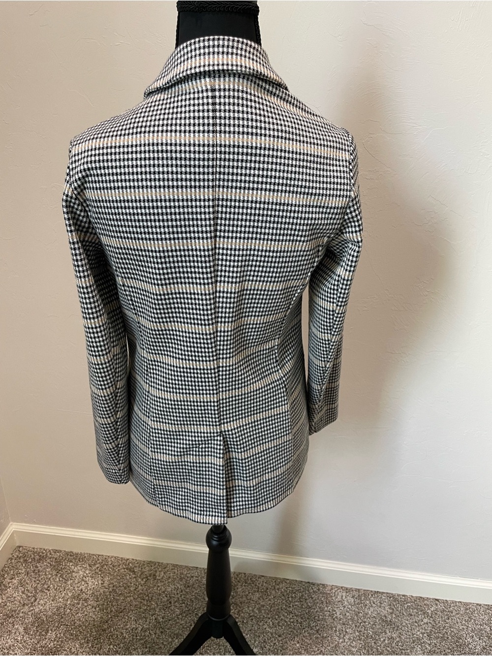 Nine West Black and White Houndstooth Knit Blazer Women’s - Picture 4 of 6